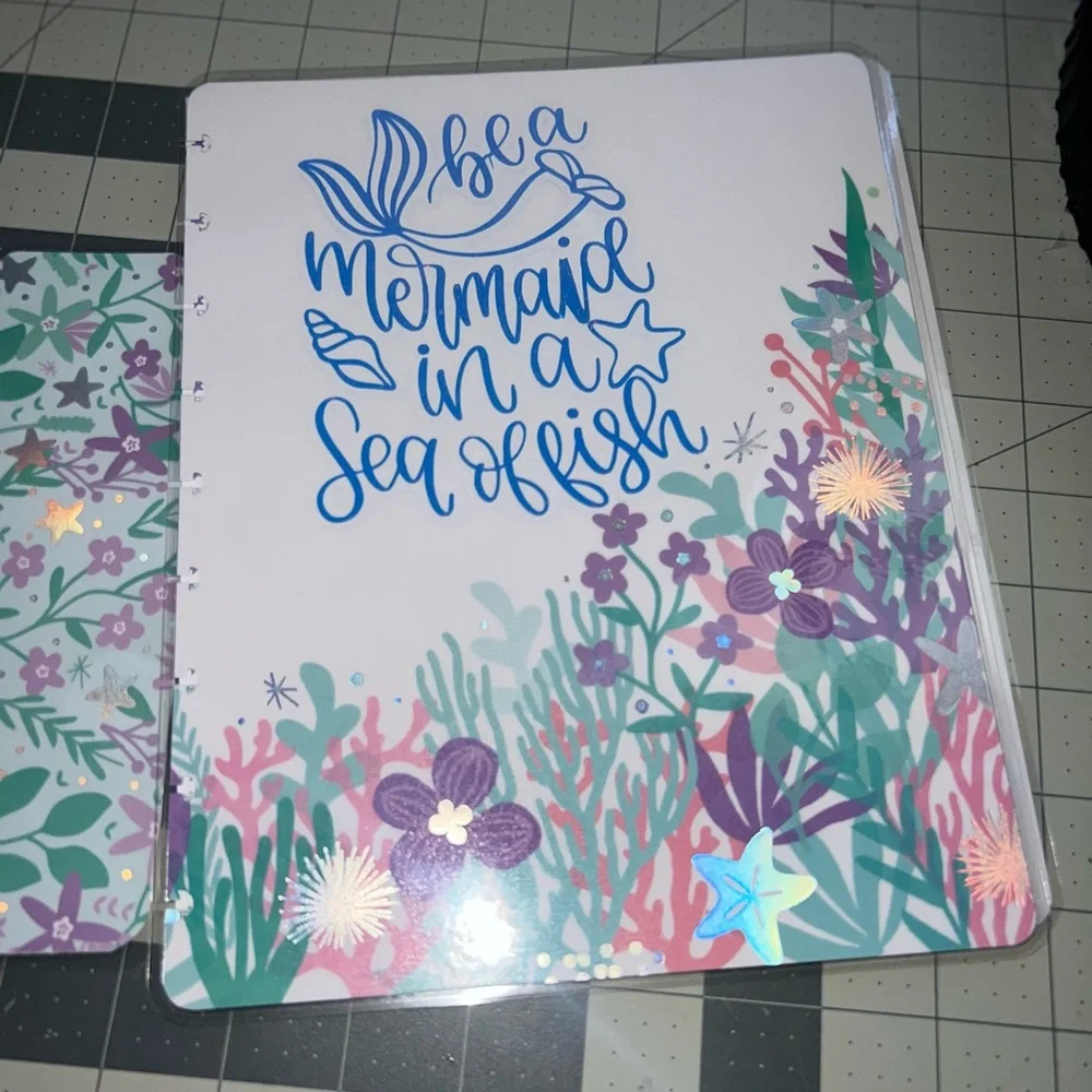 Be a Mermaid in a sea of fish Notebook classic size planner COVER & tab dividers